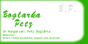 boglarka petz business card
