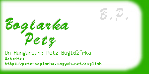 boglarka petz business card